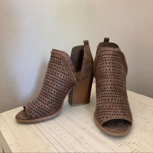 Brown cutout heels